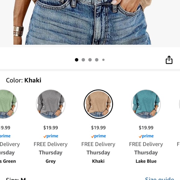 Tan Relaxed Smocked Blouse - Picture 7 of 8